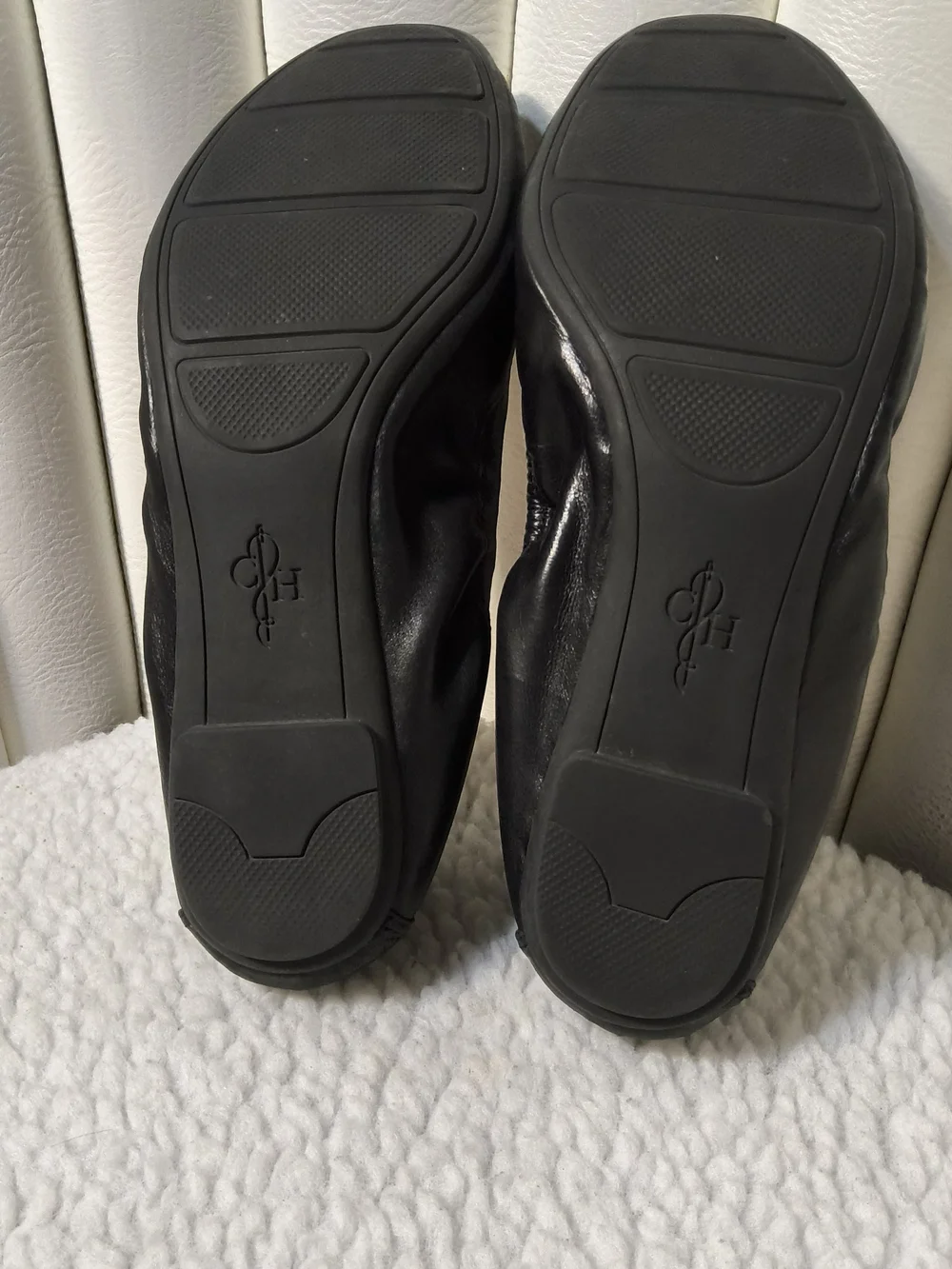 Cole Haan Black Leather Round-Toe Ballet Flats Size 8B